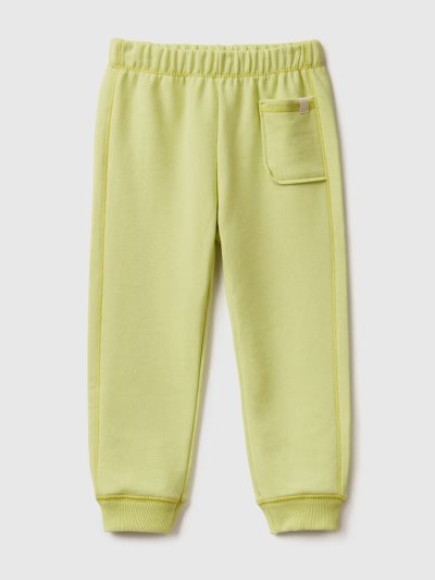 Kids' Benetton Recycled Fabric Pocket Joggers Neon Yellow | NZ929053