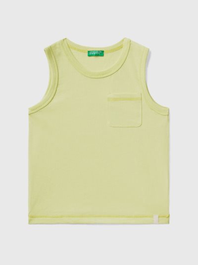Kids' Benetton Recycled Fabric Pocket Tanks Lime | NZ810080