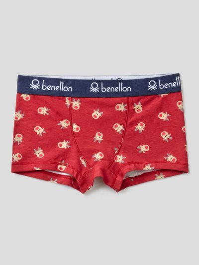 Kids' Benetton Reindeer Print Boxers Multi-color | NZ855052