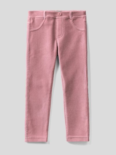 Kids' Benetton Ribbed Chenille Trousers Soft Pink | NZ584143