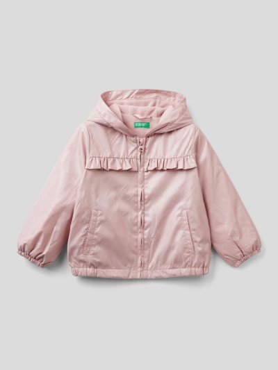 Kids' Benetton Rouches Light Jackets Soft Pink | NZ173948