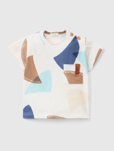Kids' Benetton Sail Print T Shirts White | NZ327743