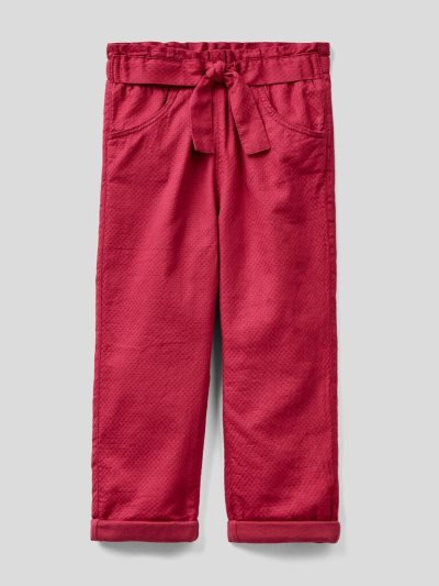 Kids' Benetton Sash Trousers Burgundy | NZ207014