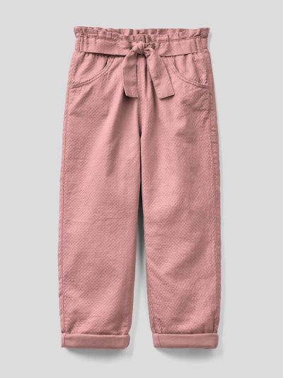 Kids' Benetton Sash Trousers Soft Pink | NZ910196