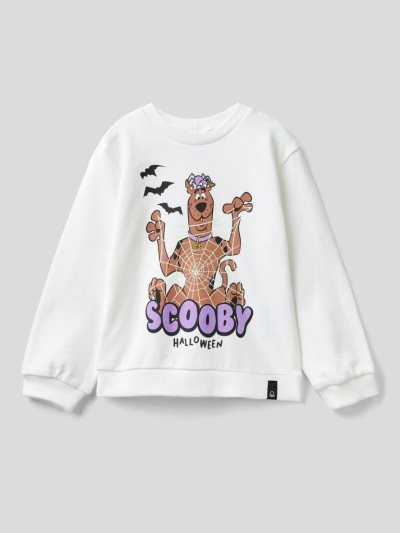 Kids' Benetton Scooby-doo Glow-in-the-dark Print Sweatshirt Creamy White | NZ491112
