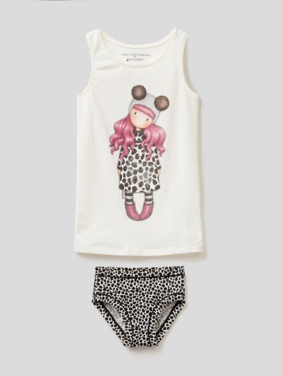 Kids' Benetton Set Super Stretch Organic Cotton Underwear Creamy White | NZ210750