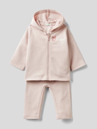 Kids' Benetton Set Warm Organic Cotton Outfit Pink | NZ350007