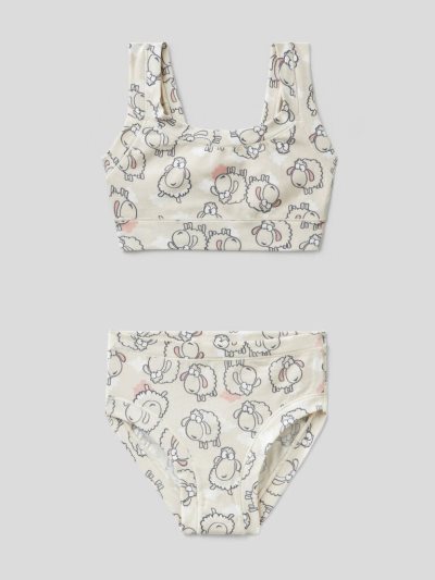 Kids' Benetton Sheep Set Super Stretch Organic Cotton Pyjamas Beige | NZ732894