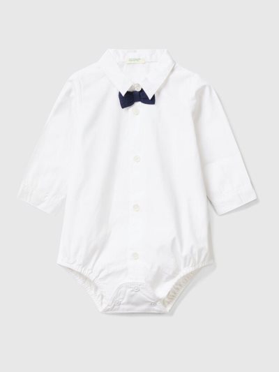 Kids' Benetton Shirt Bow Tie Bodysuits White | NZ811979