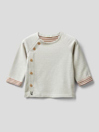 Kids' Benetton Side Opening Hoodie White | NZ774825