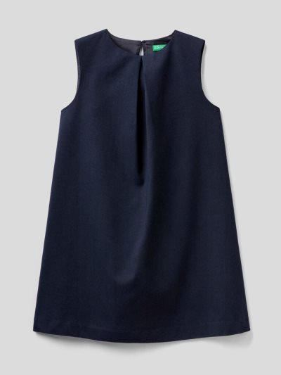 Kids' Benetton Sleeveless Flannel Dress Dark Blue | NZ360574