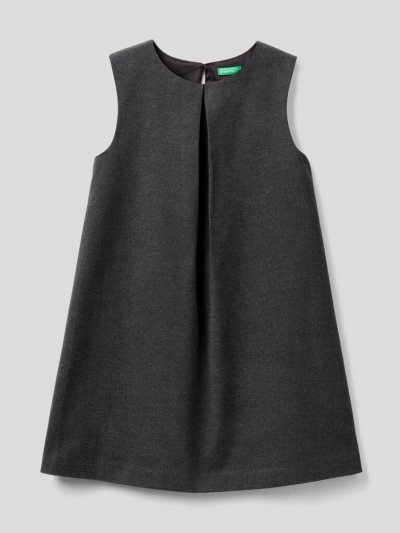 Kids' Benetton Sleeveless Flannel Dress Dark Grey | NZ725767