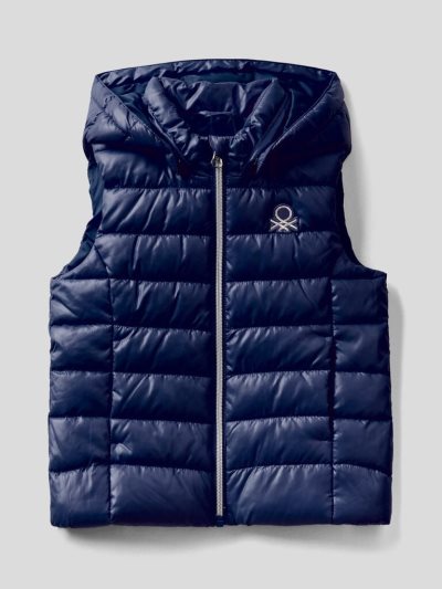 Kids' Benetton Sleeveless Hood Light Jackets Dark Blue | NZ067900