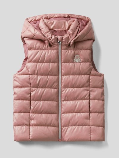 Kids' Benetton Sleeveless Hood Light Jackets Soft Pink | NZ289167