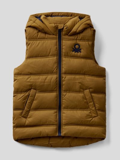 Kids' Benetton Sleeveless Hood Padded Jackets Military Green | NZ013481