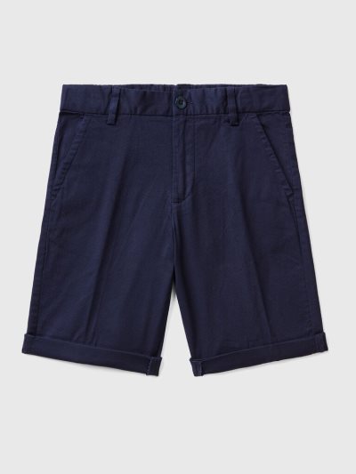 Kids' Benetton Slim Fit Bermudas Dark Blue | NZ214171