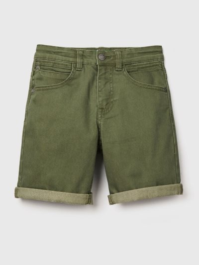 Kids' Benetton Slim Fit Bermudas Military Green | NZ923525