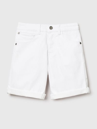 Kids' Benetton Slim Fit Bermudas White | NZ103954