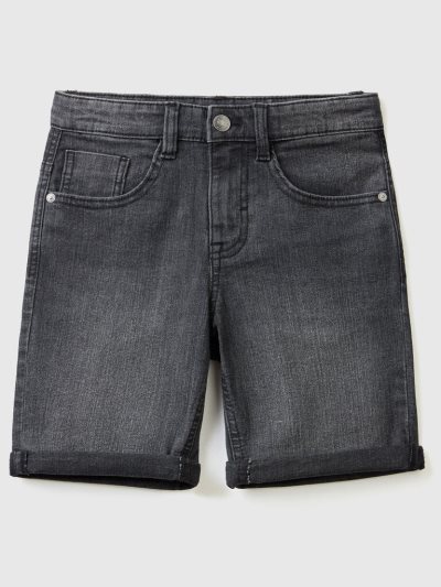 Kids' Benetton Slim Fit"Eco-recycle" Denim Bermudas Black | NZ037437