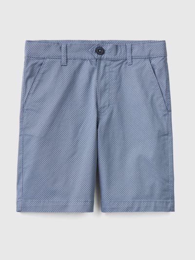 Kids' Benetton Slim Fit Micro Patterned Shorts Air Force Blue | NZ408501