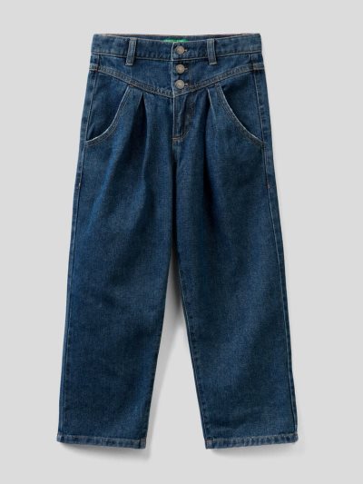 Kids' Benetton Slouchy "Eco-recycle" Denim Jeans Dark Blue | NZ390282