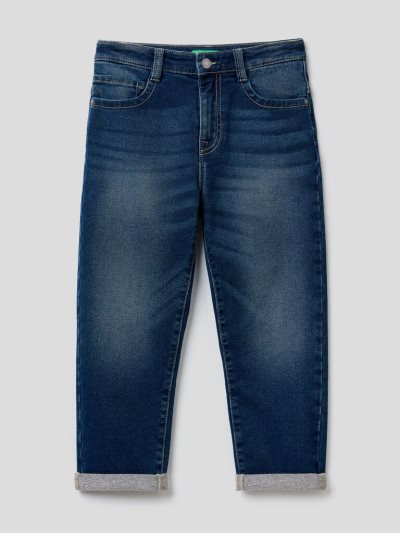 Kids' Benetton Slouchy Fit Denim Jeans Dark Blue | NZ084979