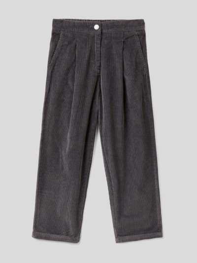 Kids' Benetton Slouchy Fit Velvet Trousers Dark Grey | NZ554960