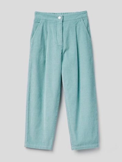Kids' Benetton Slouchy Fit Velvet Trousers Light Blue | NZ855319