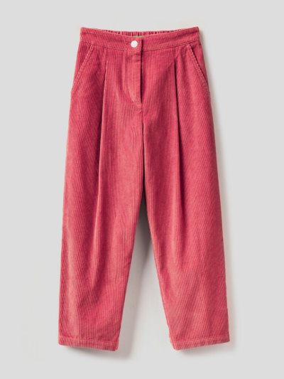 Kids' Benetton Slouchy Fit Velvet Trousers Strawberry | NZ982353