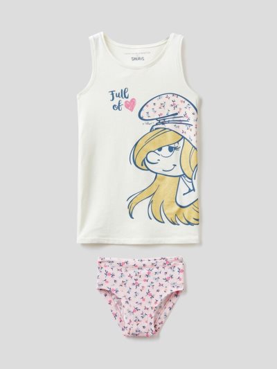 Kids' Benetton Smurfs Set Organic Cotton Underwear Creamy White | NZ723817