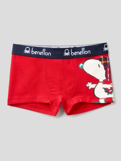 Kids' Benetton Snoopy Christmas Boxers Red | NZ968705