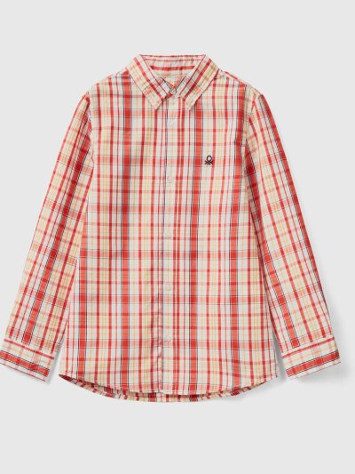 Kids' Benetton Sporty 100% Cotton Shirts Red | NZ052402