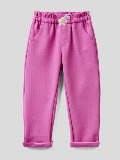 Kids' Benetton Star Patch Trousers Cyclamen | NZ572199
