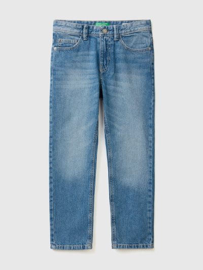 Kids' Benetton Straight Leg Jeans Blue | NZ147633