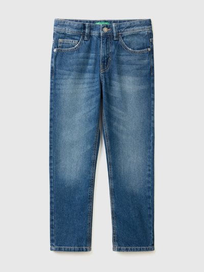 Kids' Benetton Straight Leg Jeans Dark Blue | NZ865936