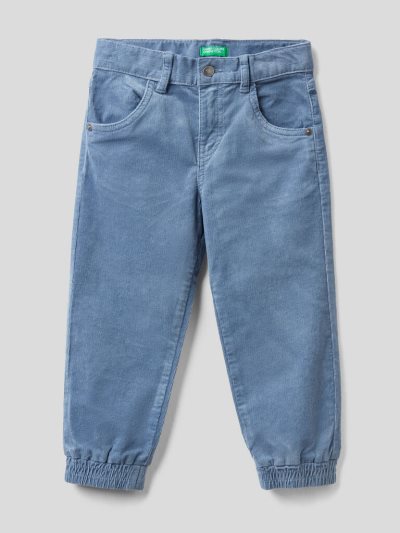 Kids' Benetton Stretch Corduroy Trousers Air Force Blue | NZ726063