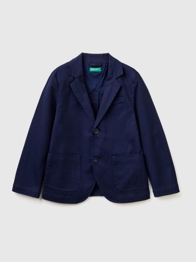 Kids' Benetton Stretch Cotton Blazers Dark Blue | NZ468620