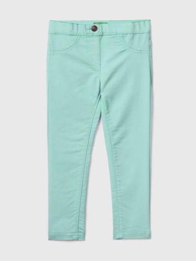Kids' Benetton Stretch Cotton Blend Jeggings Aqua | NZ541460
