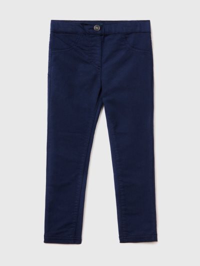 Kids' Benetton Stretch Cotton Blend Jeggings Dark Blue | NZ629539