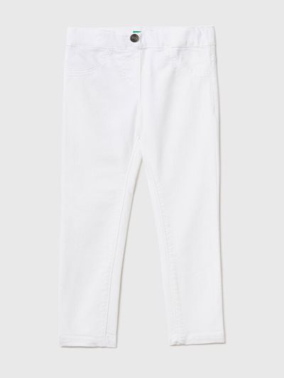 Kids' Benetton Stretch Cotton Blend Jeggings White | NZ862033