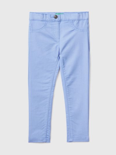Kids' Benetton Stretch Cotton Blend Jeggings Periwinkle | NZ998004