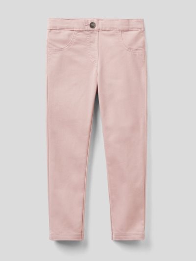 Kids' Benetton Stretch Cotton Blend Trousers Soft Pink | NZ354676
