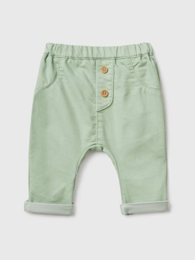 Kids' Benetton Stretch Cotton Blend Trousers Light Green | NZ809679