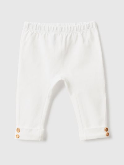 Kids' Benetton Stretch Cotton Leggings Creamy White | NZ938726