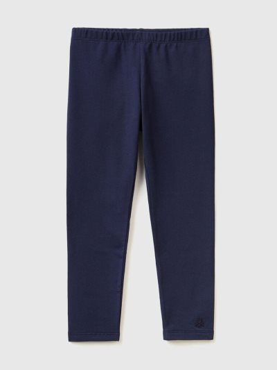 Kids' Benetton Stretch Cotton Leggings Dark Blue | NZ324369