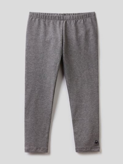 Kids' Benetton Stretch Cotton Leggings Dark Grey | NZ738068