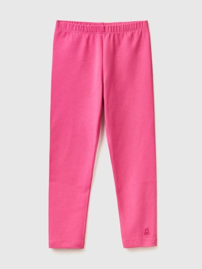 Kids' Benetton Stretch Cotton Leggings Fuchsia | NZ100347