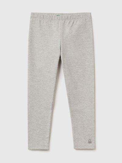 Kids' Benetton Stretch Cotton Leggings Light Grey | NZ837634