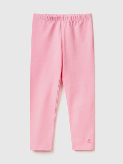 Kids' Benetton Stretch Cotton Leggings Pink | NZ586323