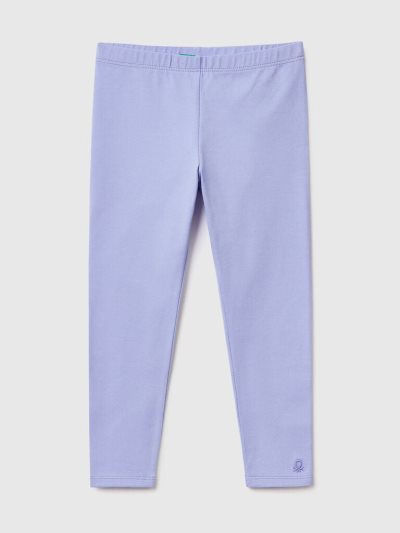 Kids' Benetton Stretch Cotton Leggings Periwinkle | NZ921341